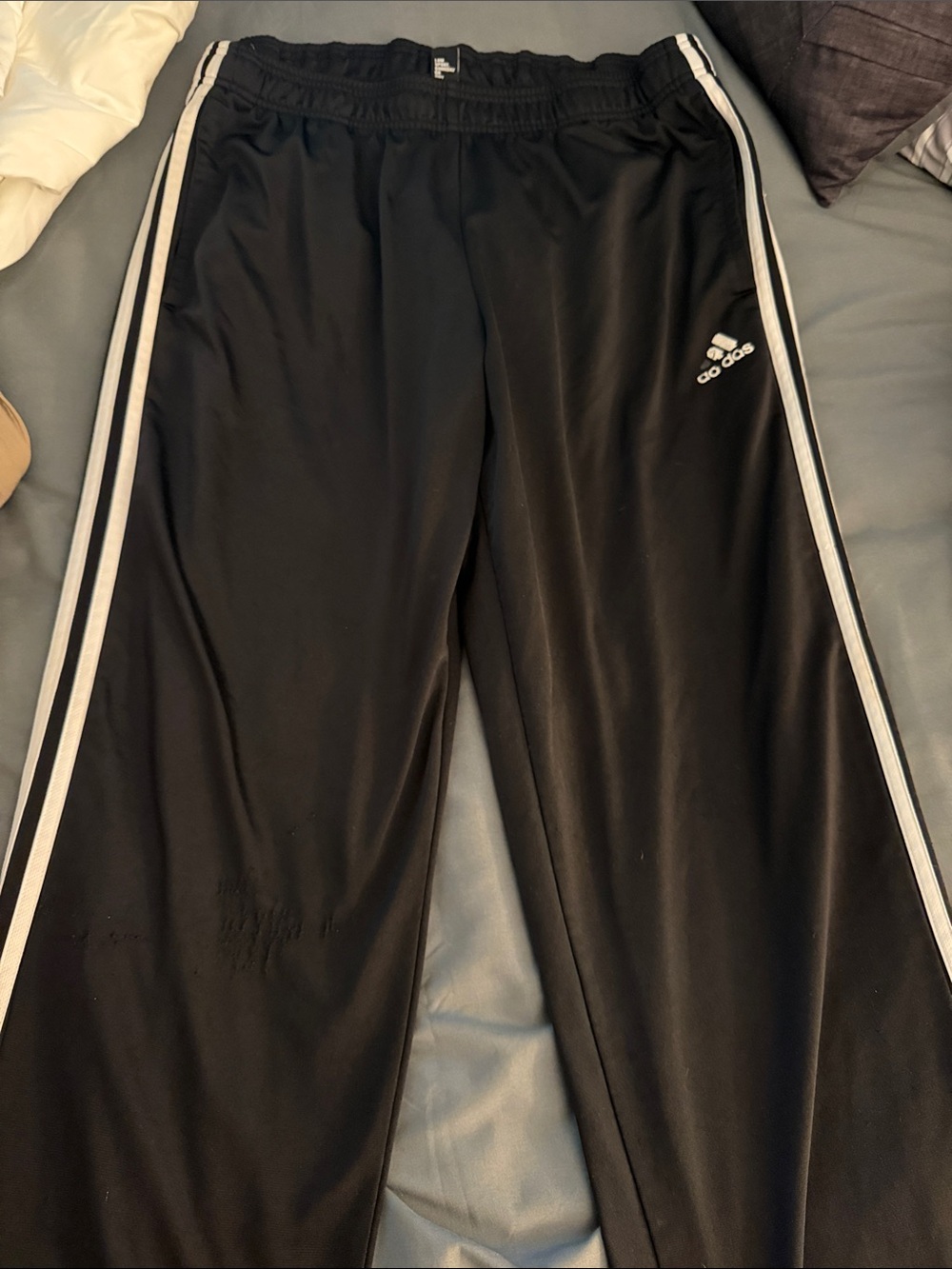 adidas Black Joggers with White Side Stripes